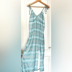 Wild Fable Blue Aqua Blue Crochet Halter Midi Dress Size L Y2K Mermaidcore Boho
